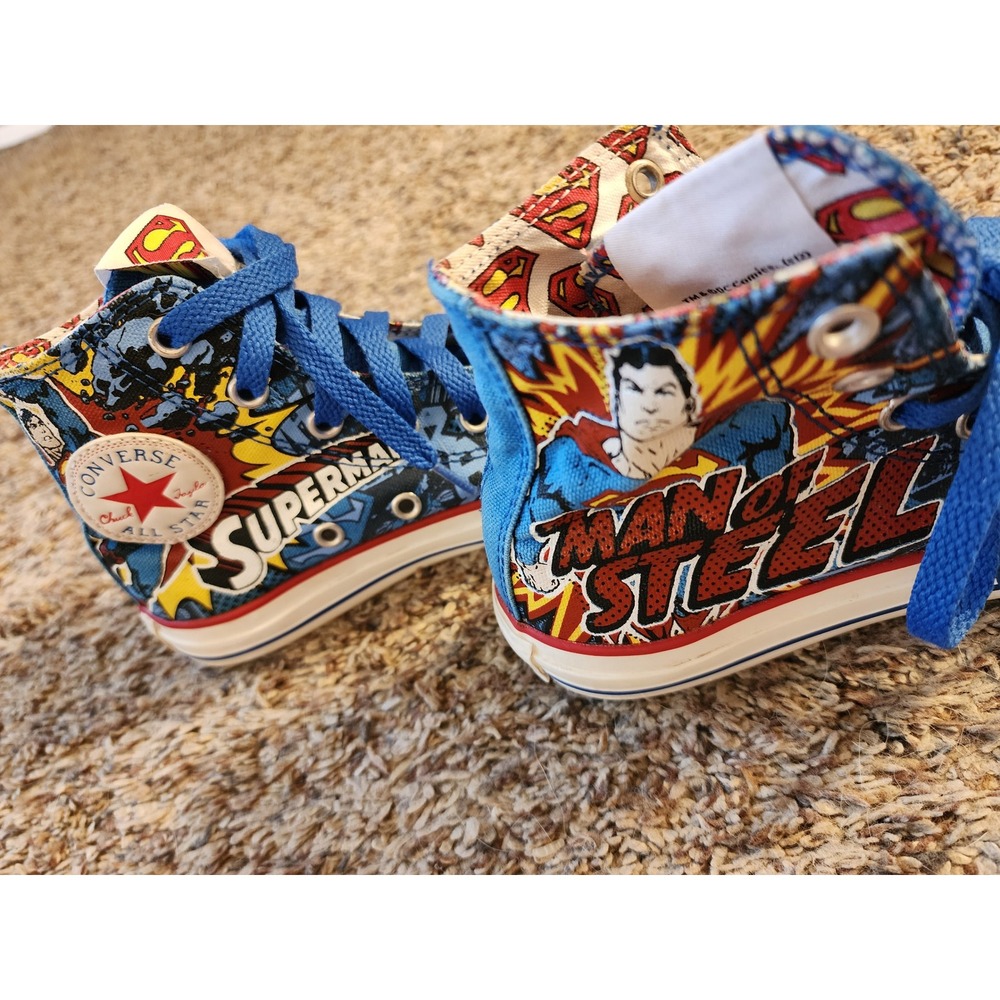 Converse Chuck Taylor Superman Man of Steel DC Comics High Top Youth Size 13